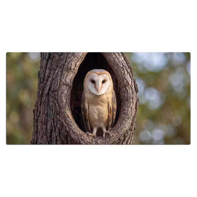Kerkuil - Boom - Natuur - Bruin Muismat XXL klein -3d_leeg