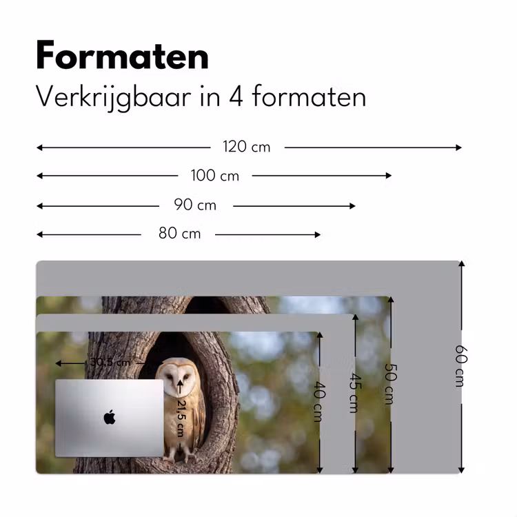 Kerkuil - Boom - Natuur - Bruin Muismat XXL klein -sfeer5