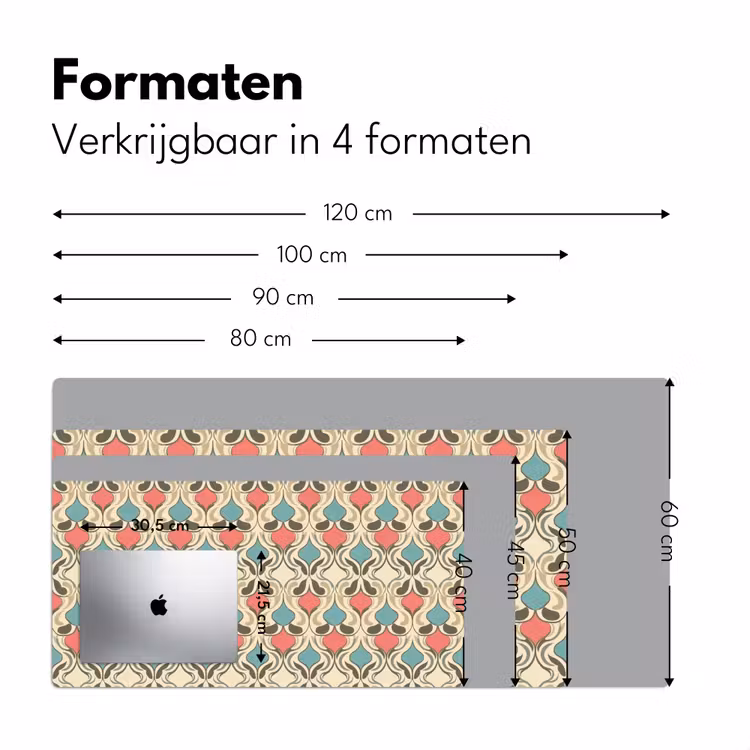 Barok - Retro - Kleurrijk Muismat XXL klein 681 -sfeer5