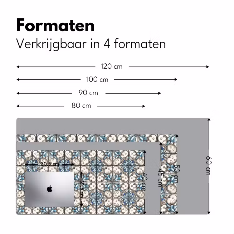 Barok - Tegel - Kleurrijk Muismat XXL klein 681 -sfeer5
