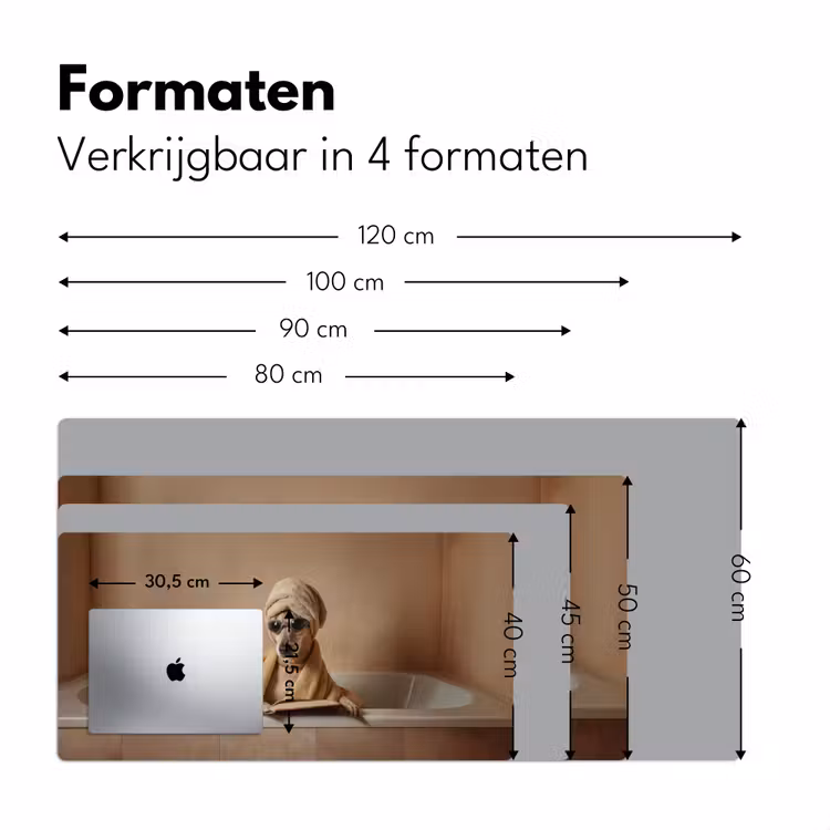 Bad - Hond - Boek - Zonnebril Muismat XXL klein -sfeer5