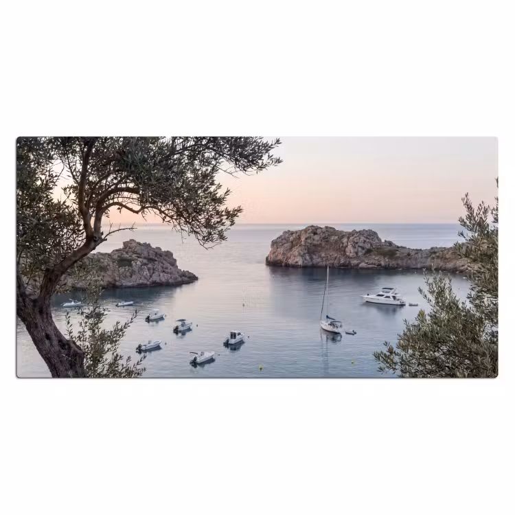 Desk Mat - Bay - boats - sunset - Baai - boten - zonsondergang Muismat XXL klein