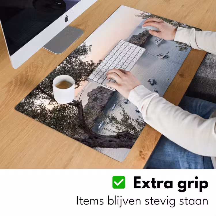 Desk Mat - Bay - boats - sunset - Baai - boten - zonsondergang Muismat XXL klein