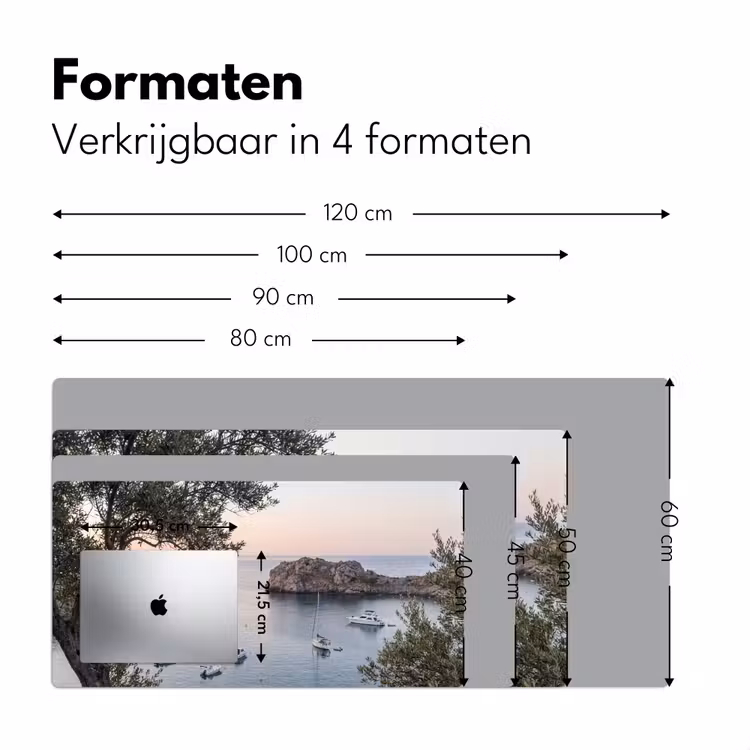 Desk Mat - Bay - boats - sunset - Baai - boten - zonsondergang Muismat XXL klein