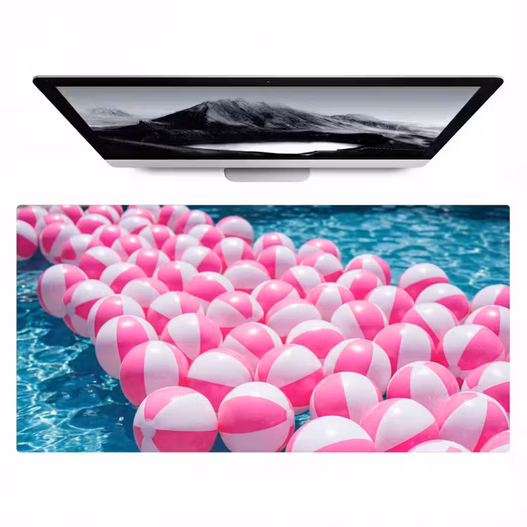 Strandballen - Roze - Water Muismat XXL klein -zzz3d