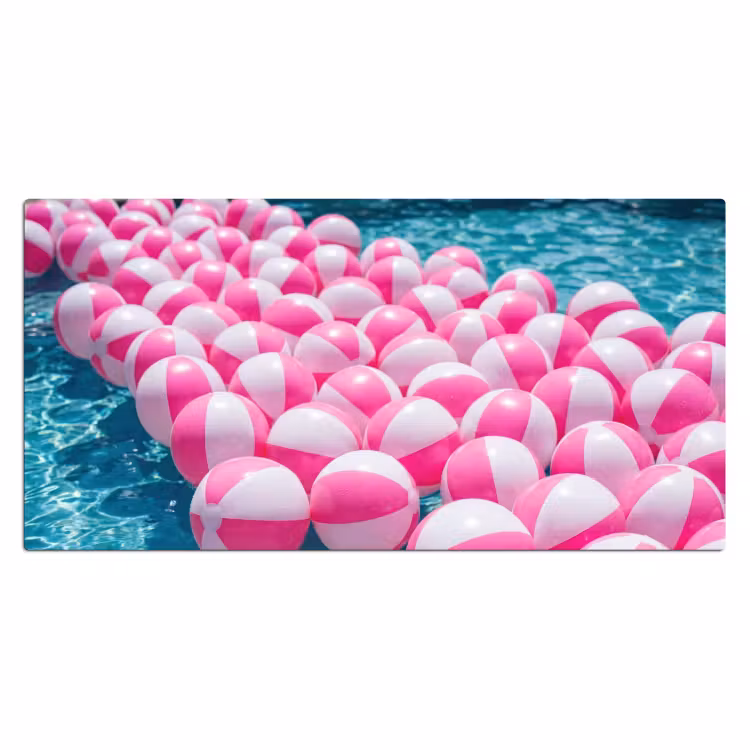 Strandballen - Roze - Water Muismat XXL klein -3d_leeg