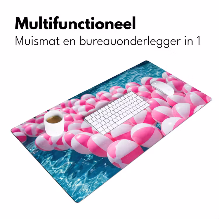 Strandballen - Roze - Water Muismat XXL klein -sfeer4
