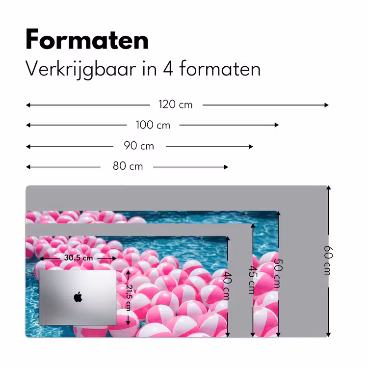Strandballen - Roze - Water Muismat XXL klein -sfeer5