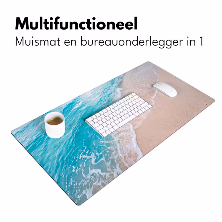 Strand - Zee - Golf - Natuur - Blauw Muismat XXL klein -sfeer4