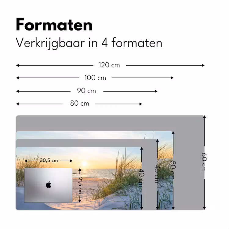 Strand - Zon - Duin - Gras - Zand - Horizon Muismat XXL klein -sfeer5