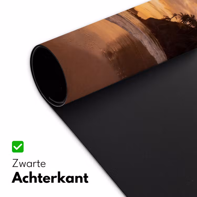 Strand - Zonsondergang - Natuur - Tropisch - Oranje Muismat XXL klein -sfeer2