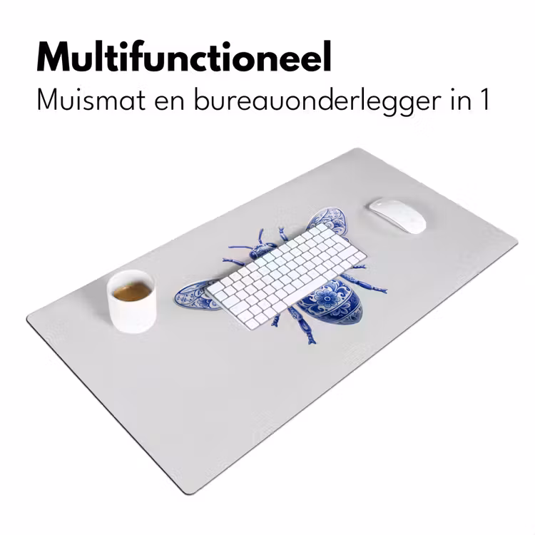 Bij - Modern - Delfts - Blauw Muismat XXL klein -sfeer4