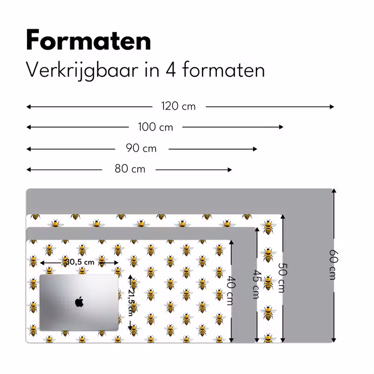 Bijen - Tijdloos - Wit Muismat XXL klein 681 -sfeer5