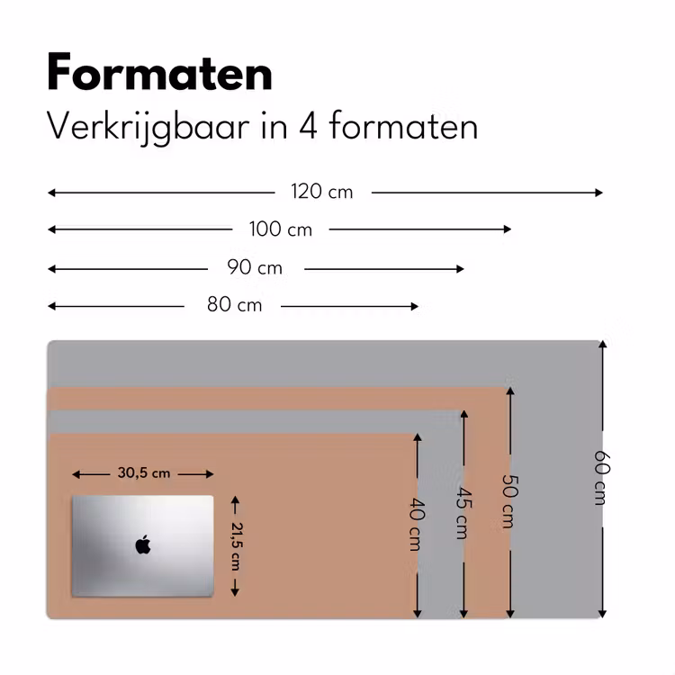 Beige - Kleur - Roze Muismat XXL klein -sfeer5