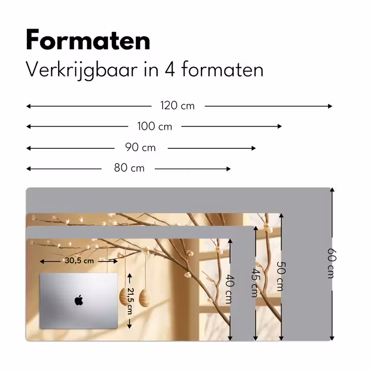 Beige - Paastak - Eieren Muismat XXL klein -sfeer5