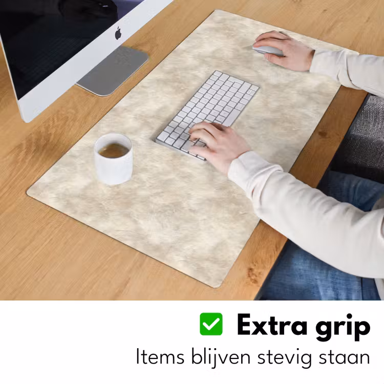 Beige - Reliëfstructuur - Natuursteen Muismat XXL klein 681 -sfeer3