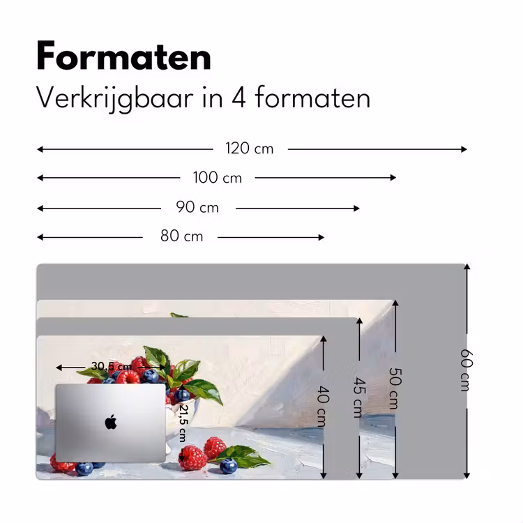 Desk Mat - Berries - Bowl - Food - Bessen - Kom - Eten Muismat XXL klein