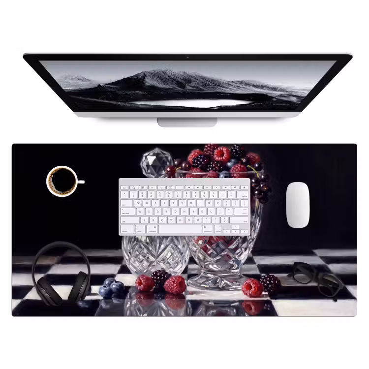 Desk Mat - Berries - Crystal - Still Life - Bessen - Kristal - Stilleven Muismat XXL klein