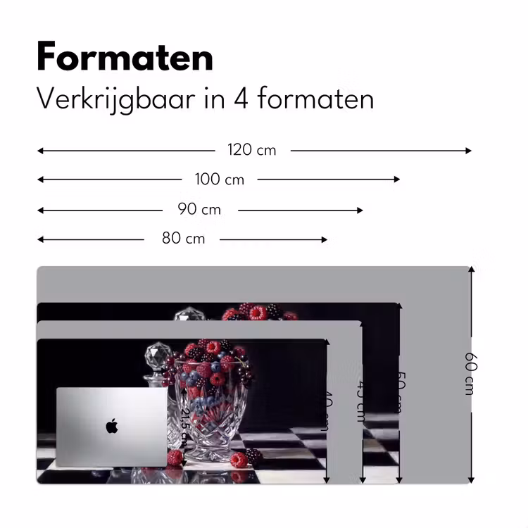 Desk Mat - Berries - Crystal - Still Life - Bessen - Kristal - Stilleven Muismat XXL klein