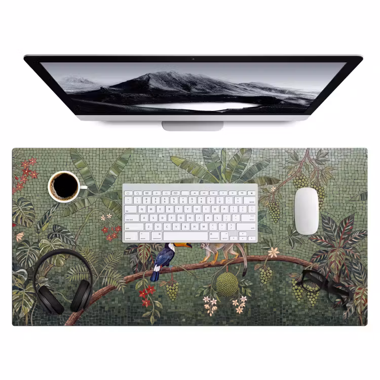 Vogel - Dier - Jungle - Mozaïek - Natuur Muismat XXL klein -3d