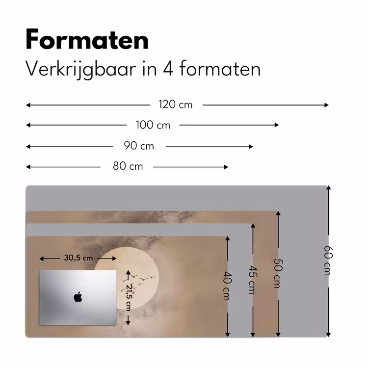 Vogel - Beige - Japandi Muismat XXL klein -sfeer5