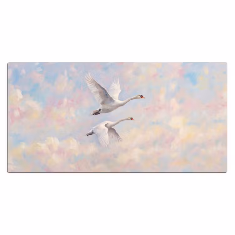 Vogel - Vliegend - Lucht - Modern - Pastel Muismat XXL klein -3d_leeg