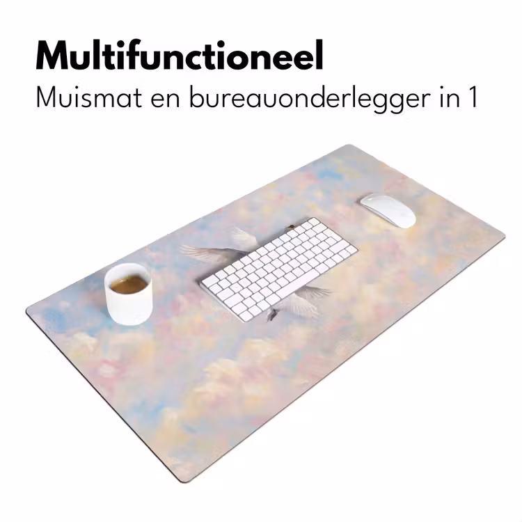 Vogel - Vliegend - Lucht - Modern - Pastel Muismat XXL klein -sfeer4