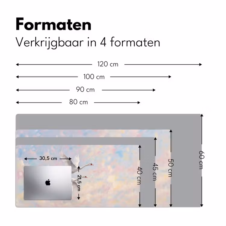 Vogel - Vliegend - Lucht - Modern - Pastel Muismat XXL klein -sfeer5
