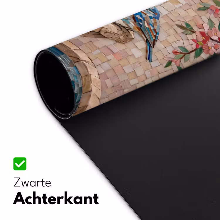 Vogel - fontein - mozaiek - kleurrijk - dieren Muismat XXL klein -sfeer2