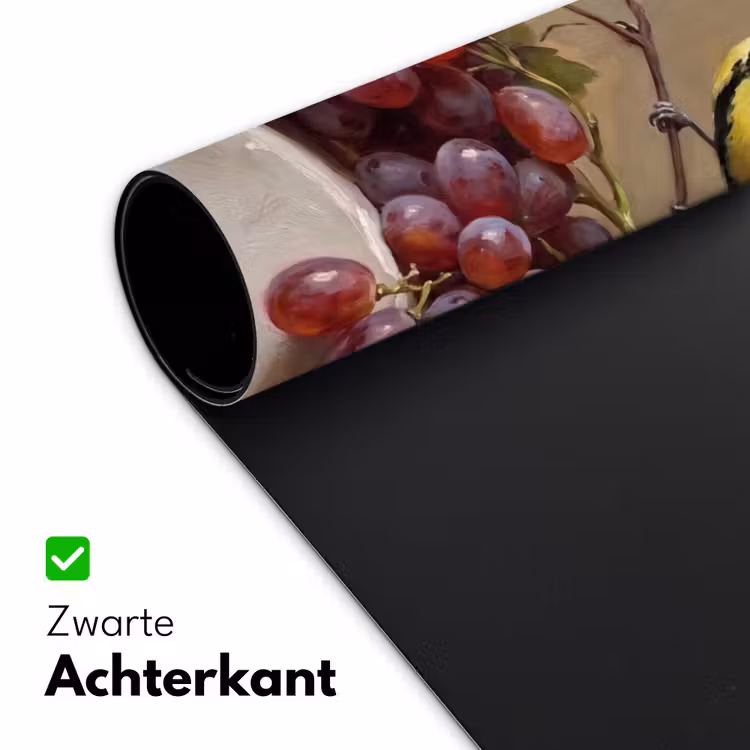 Desk Mat - Bird - Grapes - Still Life - Vogel - Druiven - Stilleven Muismat XXL klein
