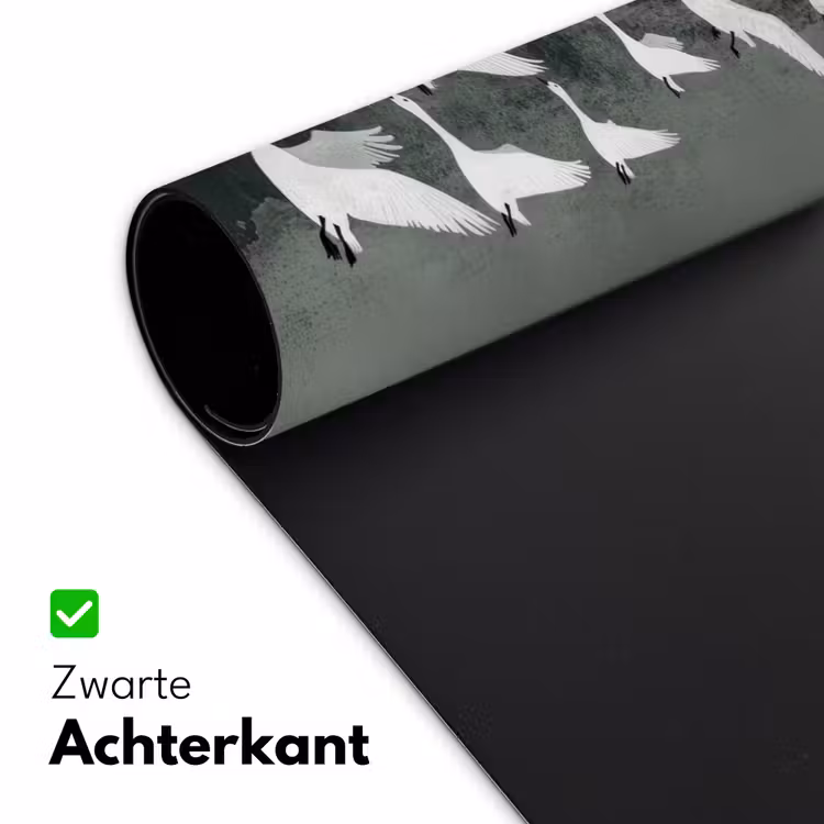 Vogel - Japandi - Groen Muismat XXL klein -sfeer2