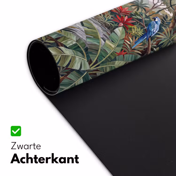 Vogel - Jungle - Natuur - Mozaïek - Groen Muismat XXL klein -sfeer2