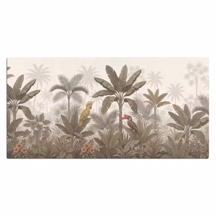 Vogel - Jungle - Tropisch - Illustratie - Groen Muismat XXL klein -3d_leeg