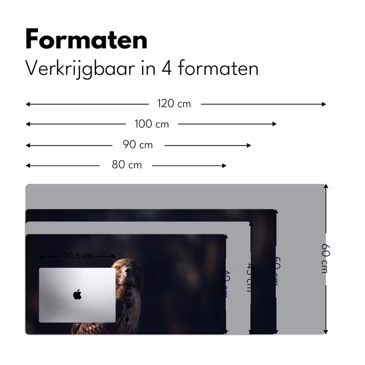 Roofvogel - Buizerd - Bruin Muismat XXL klein -sfeer5