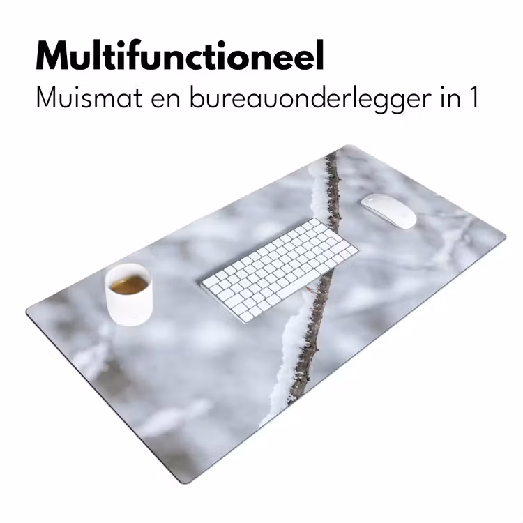 Vogeltje - Sneeuw - Tak - Winter - Zacht Muismat XXL klein -sfeer4