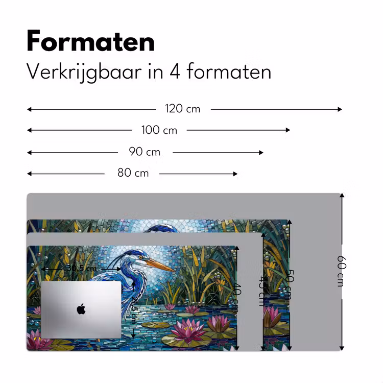Vogel - Water - Natuur - Abstract - Blauw Muismat XXL klein -sfeer5
