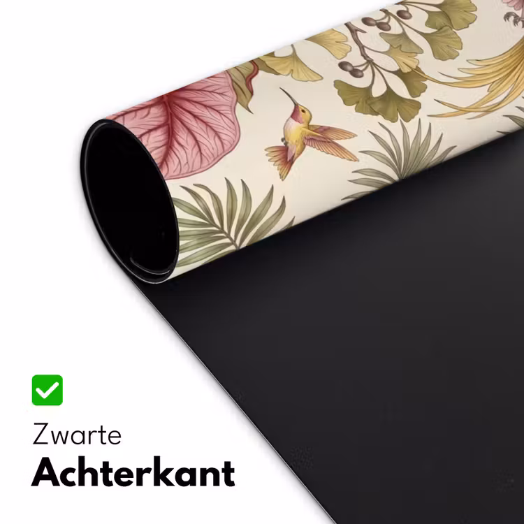 Vogels - Tropisch - Botanisch - Roze Muismat XXL klein -sfeer2