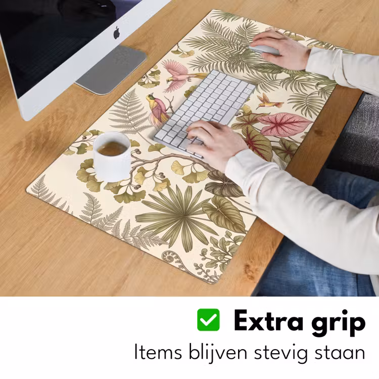 Vogels - Tropisch - Botanisch - Roze Muismat XXL klein -sfeer3