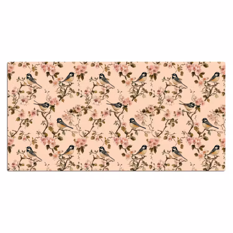 Bloesem - Koolmees - Roze Muismat XXL klein 681 -3d_leeg