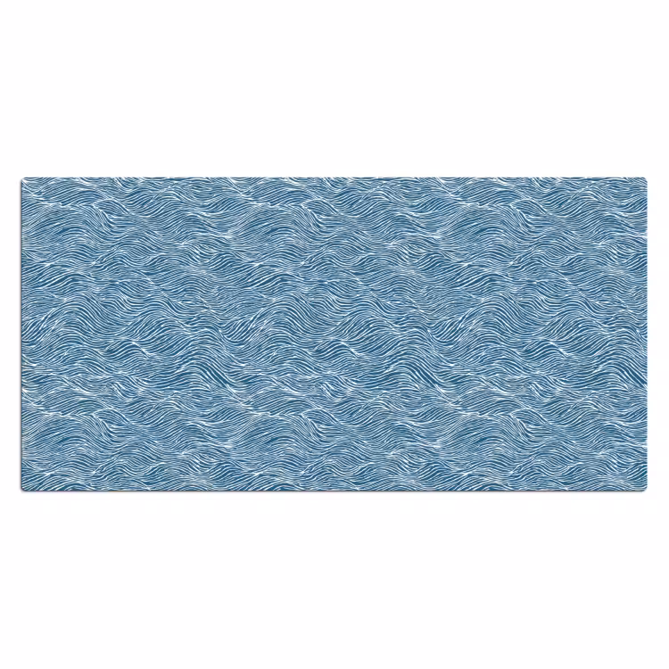 Blauw - Wit - Golven - Getekend - Textuur Muismat XXL klein 681 -3d_leeg