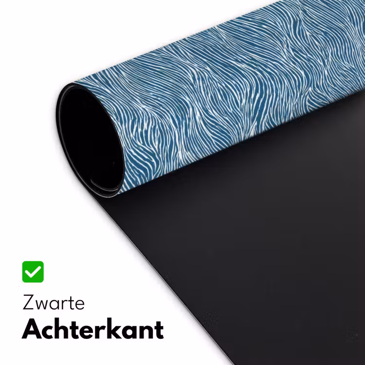 Blauw - Wit - Golven - Getekend - Textuur Muismat XXL klein 681 -sfeer2