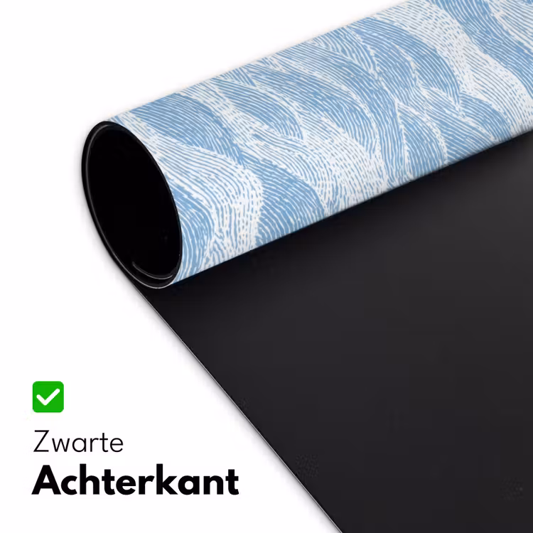 Blauw - Wit - Golven - Getekend Muismat XXL klein 681 -sfeer2