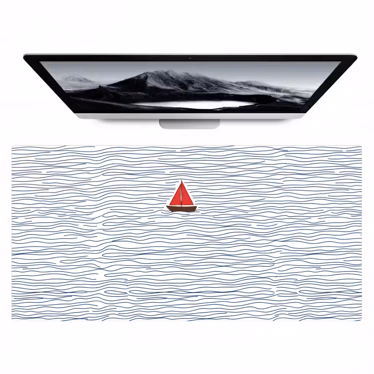 Boot - Water - Rood - Illustratie - Minimalistisch Muismat XXL klein -zzz3d
