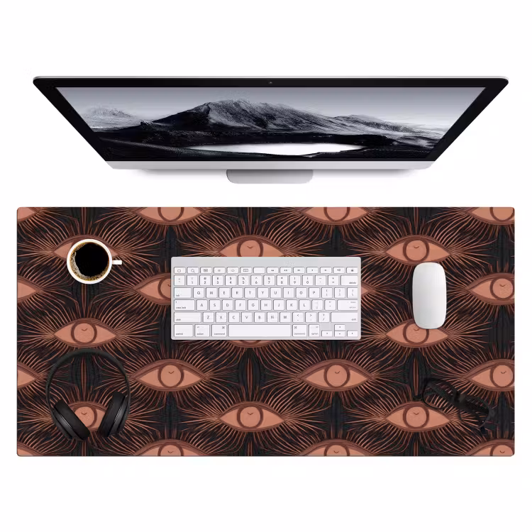 Boheems - Oog - Bruin Muismat XXL klein 681 -3d