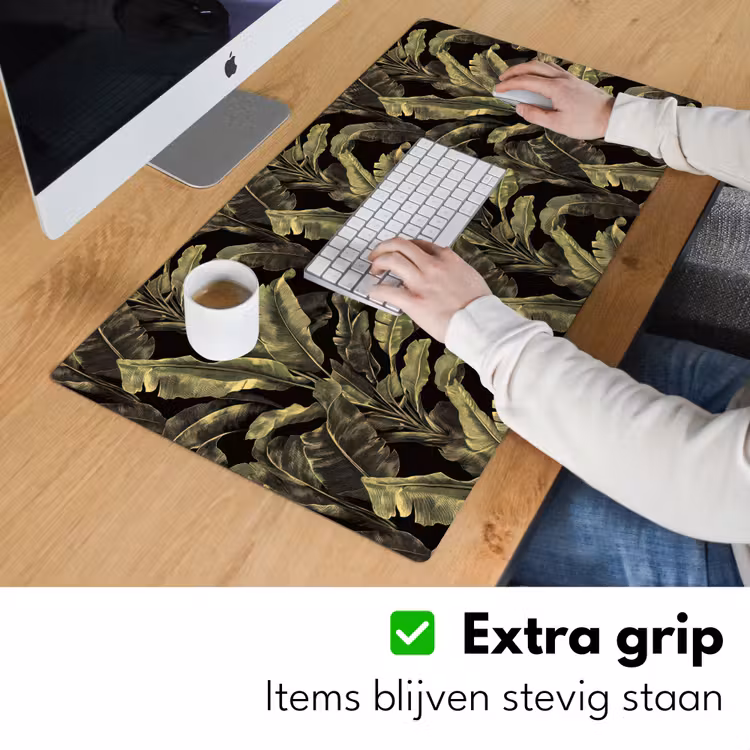 Botanisch - Bladeren - Groen Muismat XXL klein 681 -sfeer3