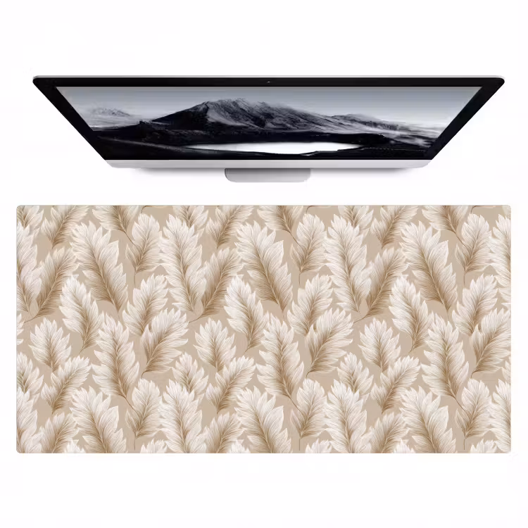 Botanisch - Patroon - Beige Muismat XXL klein 681 -zzz3d