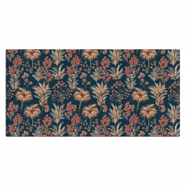 Botanisch - Patroon - Blauw Muismat XXL klein 681 -3d_leeg