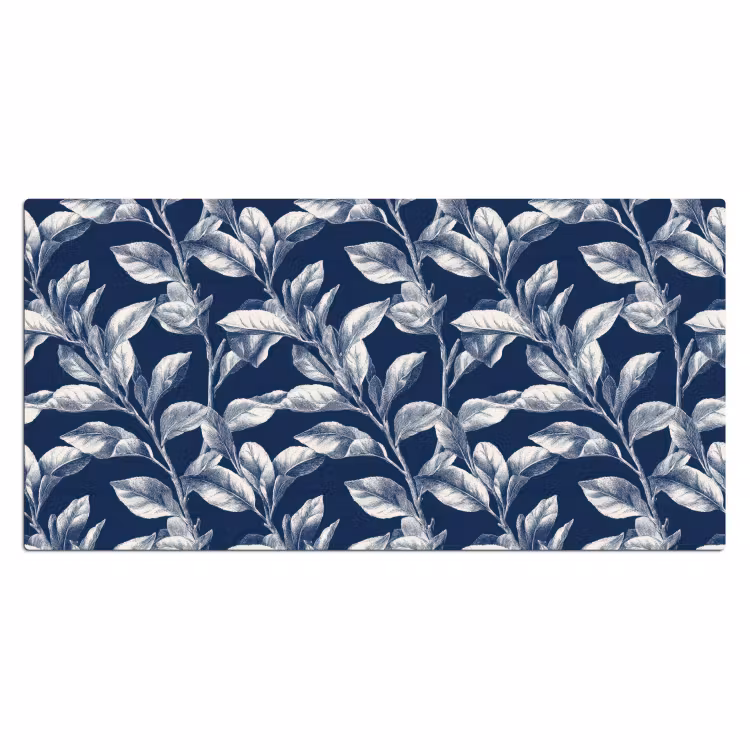 Botanisch - Patroon - Blauw Muismat XXL klein 681 -3d_leeg