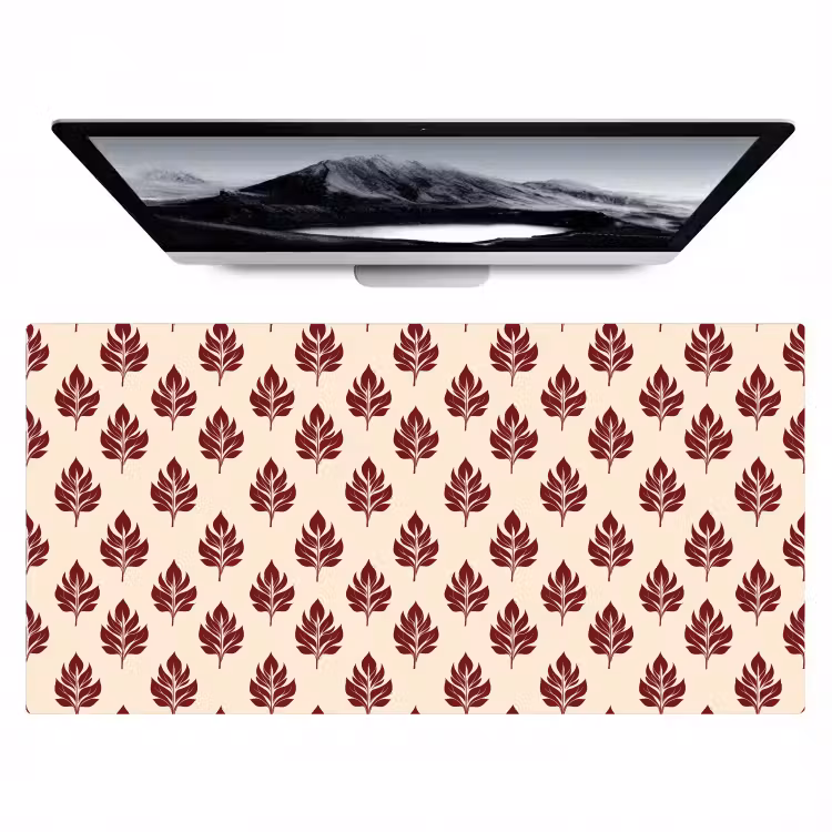 Botanisch - Patroon - Bordeaux Muismat XXL klein 681 -zzz3d