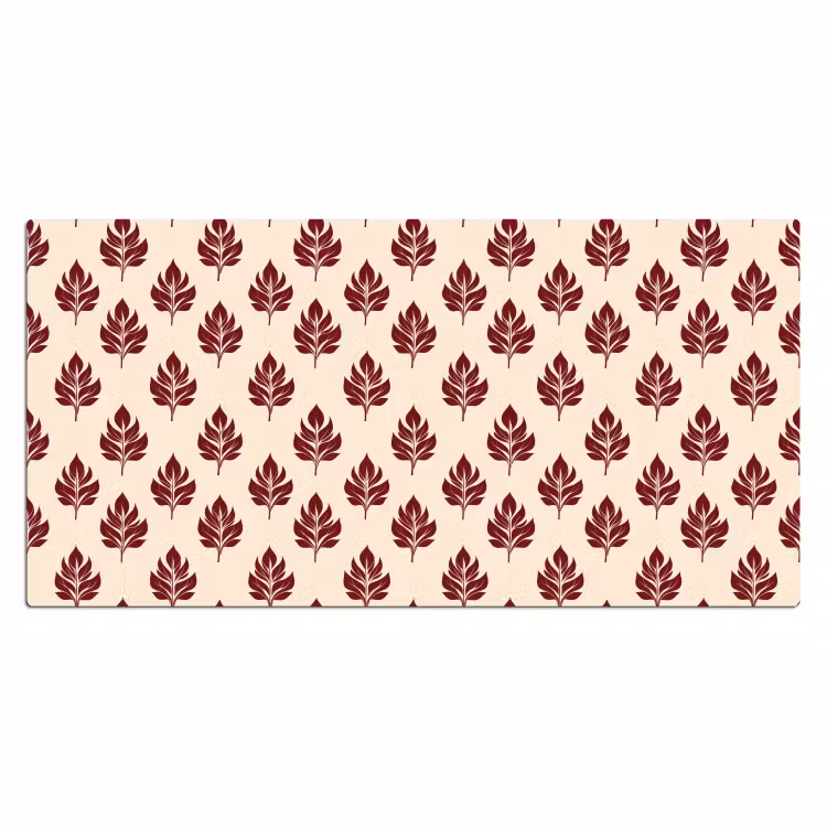 Botanisch - Patroon - Bordeaux Muismat XXL klein 681 -3d_leeg